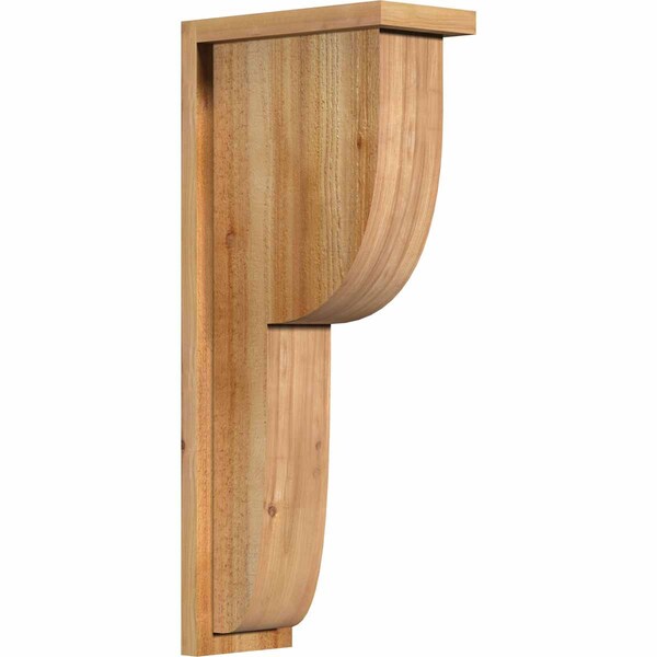 Ekena Millwork Crestline Rough Sawn Corbel w/Backplate, Western Red Cedar, 6"W x 12"D x 28"H COR06X12X28CRE01RWR - main